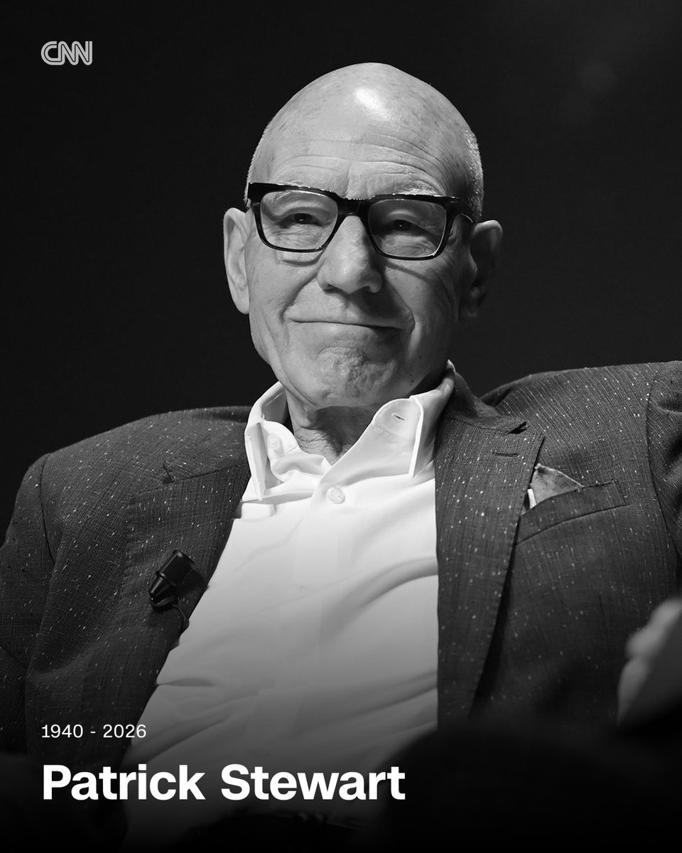 SolomonAutomate's tweet photo. @PopBase Patrick Stewart, the legendary British actor best known for his role as Captain Jean-Luc Picard in the long-running "Star Trek" TV series, has died. He was 86. 
We just lost a legend

RIP Professor X https://t.co/vNDdHEgSVI