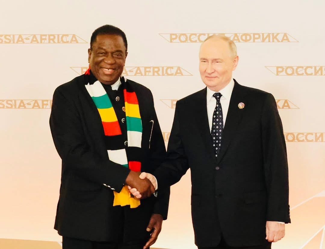 TendaiCombat's tweet photo. The Zimbabwean administration formally requested that Moscow transition its long-standing diplomatic ties into tangible trade, direct investment, and domestic industrial beneficiation.Iwe woshora,fambai shumba @edmnangagwa #RussoAfroSummit 
#NDS2 https://t.co/igKdjCbrc9