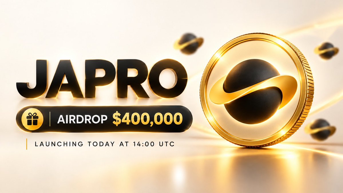 JaproxSol's tweet photo. Claim 400,000 - $JAPRO airdrop for first 1,000 🔥

$JAPRO will list Today at 14:00 UTC on #SOLANA

✅ Follow @JaproxSol 
✅ RT + Like
✅ Comments $SOL address

Distribution Starts Now⏳ https://t.co/WrwE8zNACX