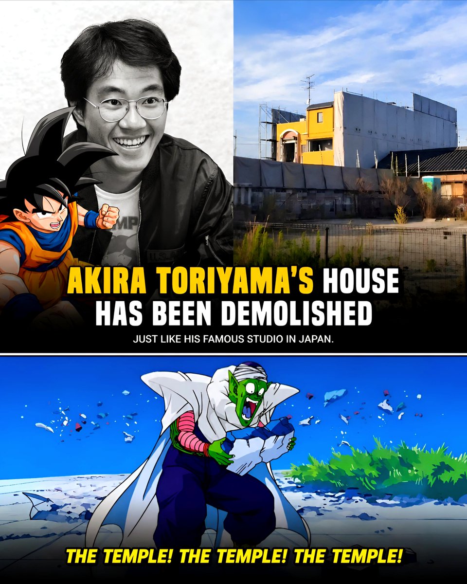 cartoonvibes26's tweet photo. The home and studio of Akira Toriyama, the creator of Dragon Ball, have been demolished.

This was confirmed by the mayor of the city of Kiyosu.

Credit - @CartoonsOTMoon https://t.co/UDFnqf2yw7