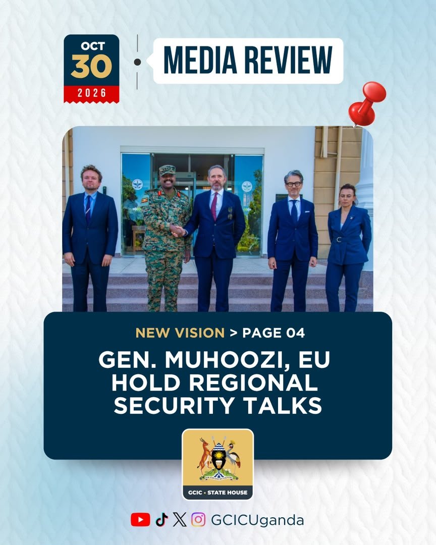 GovUganda's tweet photo. The leaders discussed key regional security developments, focusing on the DR Congo and the prevailing security situation in the region. During the meeting, Sadek reaffirmed the EU's commitment to supporting Uganda's energy sector, governance, human rights, economic development and refugee support. @JanSadek @EUinUG #OpenGovUg