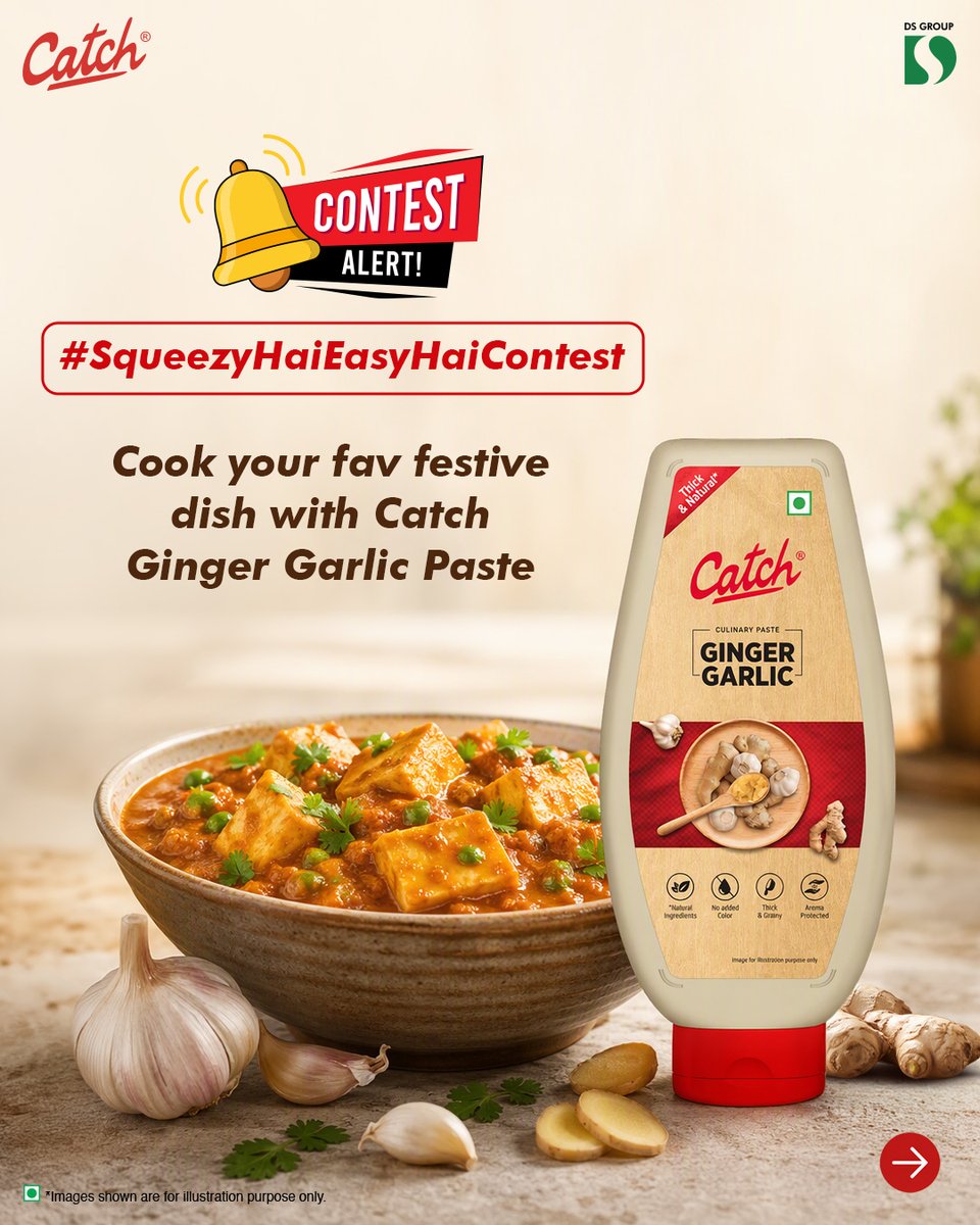 catch_foods's tweet photo. #ContestAlert
Festive cooking ka fun ho double, jab prep mein lage time kam!

Iss festive season, show us how Catch Ginger Garlic Paste makes cooking easier with every squeeze! https://t.co/720w3sJfHk