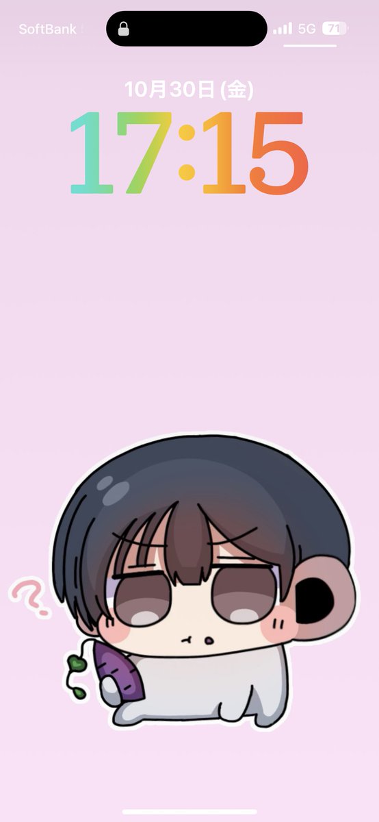 kitanoomoti's tweet photo. @kimu_shimesaba さんに頂いたイラスト早速壁紙にしました！可愛い"(∩>ω<∩)"💖 https://t.co/rGEPWGg17b