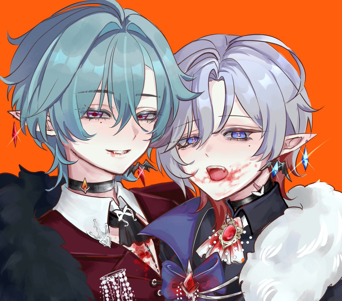 ororayuki_'s tweet photo. ロエイル #loiiluga
晚上好吸血鬼先生们
因为可能不能准时来，就先发布啦
happy Halloween～😊 https://t.co/uDpgWXmokj
