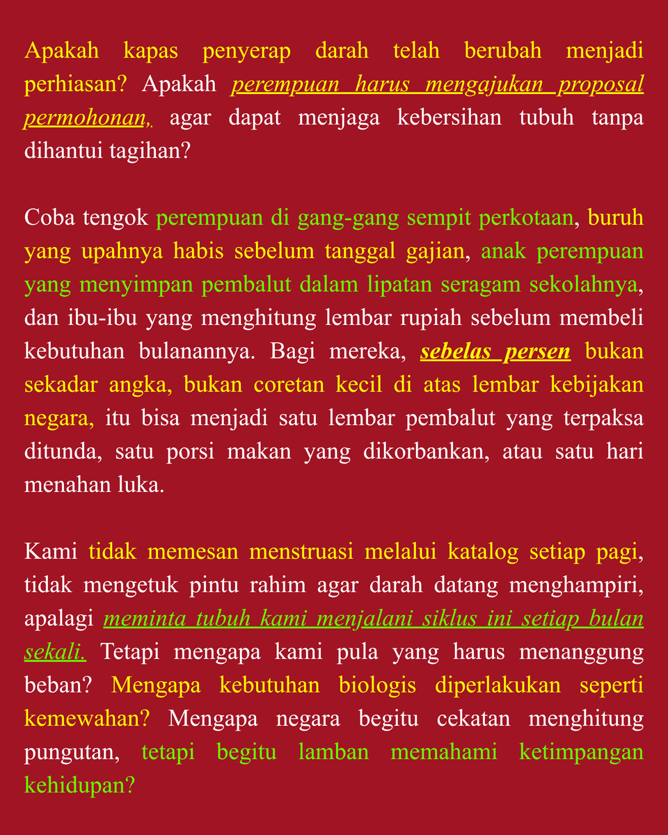 sorenavistha's tweet photo. Bu, pembalutku kena pajak 11%, memang Prabowo anjing.

#INDONESIASADAR https://t.co/bpnuBjl7kn