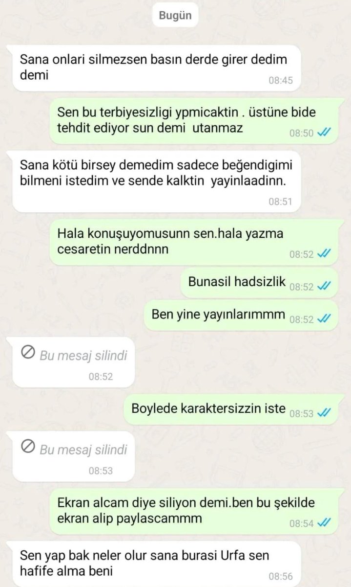 bayrakmedya's tweet photo. Şanlıurfa'da müşterisine taciz içerikli mesajlar atan emlakçı H.K. isimli şahıs, yazışmaların ortaya çıkmasının ardından şimdi de müşterisine tehdit içerikli mesajlar gönderdi. https://t.co/dt6CuZAsMt