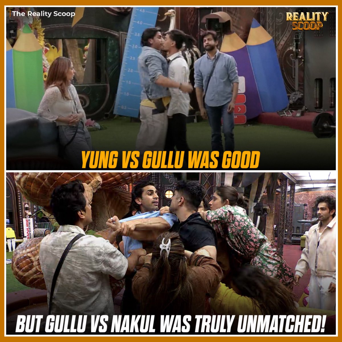 reality_scoop_'s tweet photo. Gullu vs Yung DSA has its own drama, but Gullu vs Nakul was on another level! 🔥 The intensity, the face-off, and the reactions made that clash unforgettable. 👀

#Gullu #NakulDhull #YungDSA #BiggBoss20 #RealityScoop https://t.co/lLMQvJJCPB