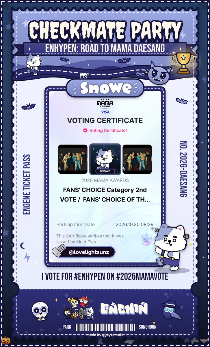 lovelightsunz's tweet photo. quick GA that i forgot to post during my birthday last week 😭😭😭 hahahahaha

-like and RT
-reply with ur #2026MAMAVOTE voting proofs for ROUND 2 showing #ENHYPEN on the 1st and 3rd category

VOTE FOR ENHA PLS 😭🙏🏻 https://t.co/pUCtwVD34Z