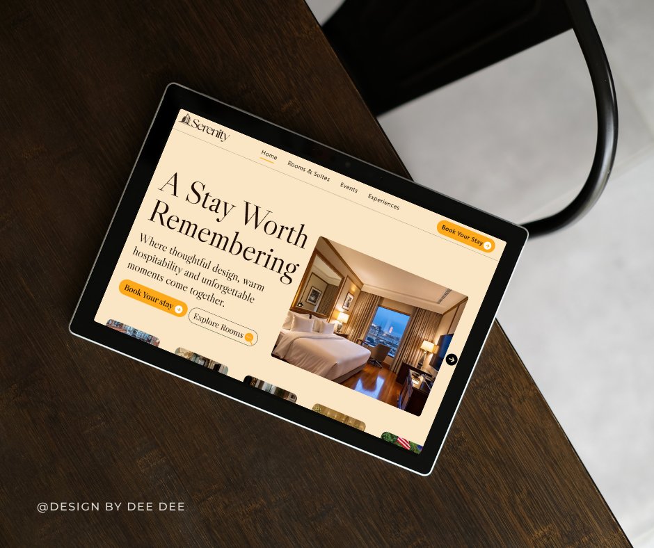 Designwithdidi's tweet photo. Designed this hotel website concept as a beginner. 
What do you think?

Rate my work from 1–10 👇#highlights https://t.co/MMLylmBQvY