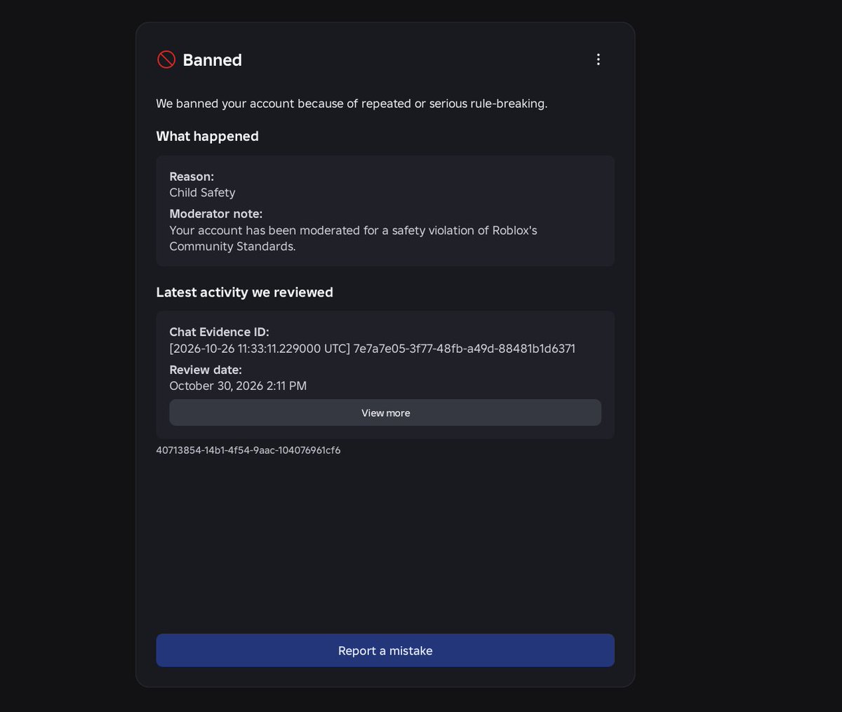 AventixPD's tweet photo. Roblox just banned my account with almost 1 million robux in straight robux? They dont even show me what I said, I come back home and Im instantly terminated?

#roblox #RobloxDev https://t.co/tFguUMAhoU