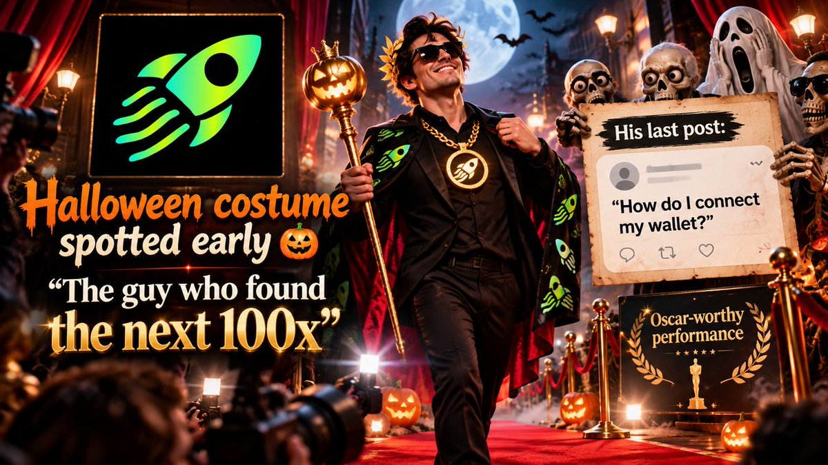 BOT_MEMEX's tweet photo. Halloween costume spotted early 🎃

“The guy who found the next 100x”

His last post:

“How do I connect my wallet?”

Oscar-worthy performance https://t.co/H36k5Eal6m