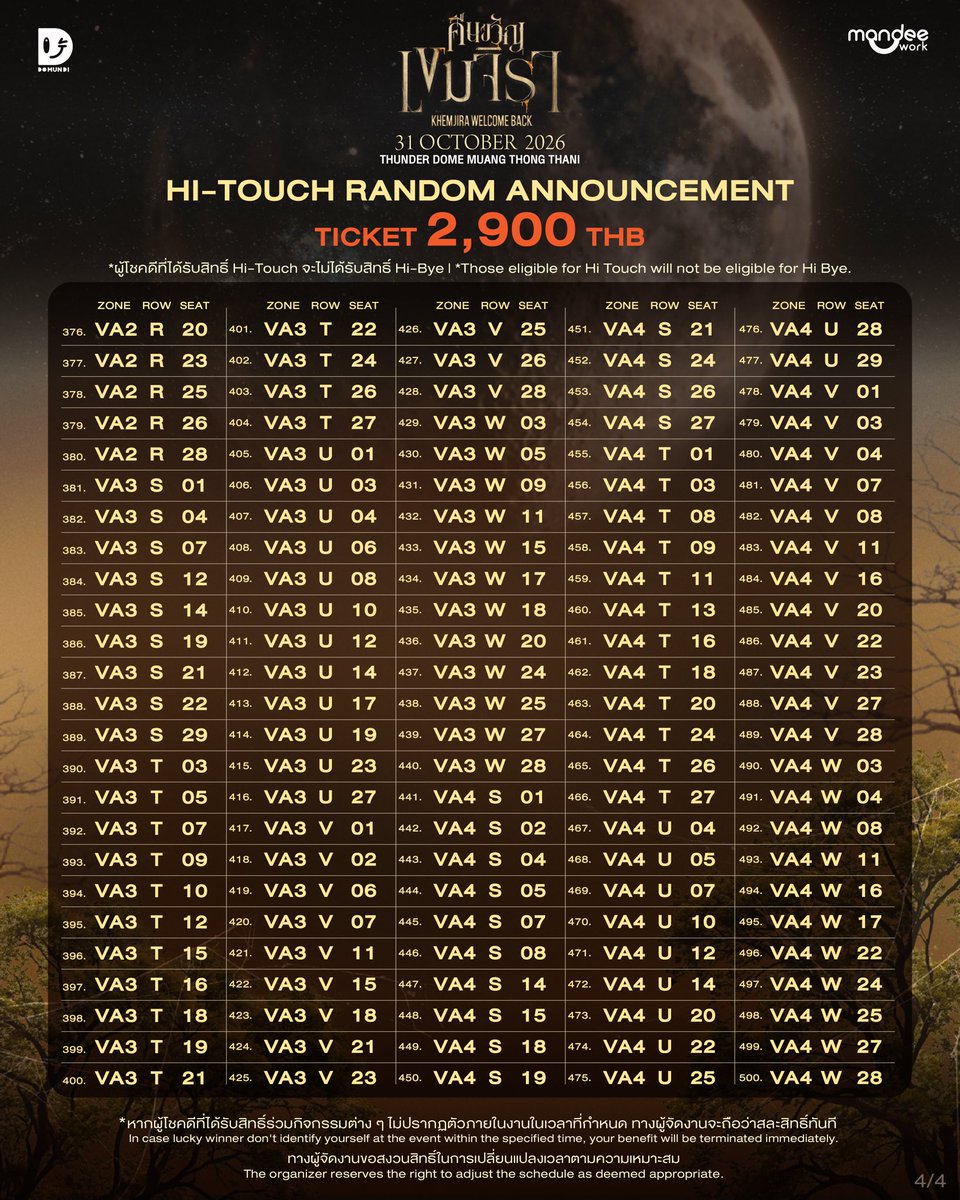 KhemjiraSeries's tweet photo. คืนขวัญเขมจิรา KHEMJIRA WELCOME BACK 🕯️

• Hi-Touch benefits random announcement 

🗓️ : 31.10.2026
⏰ : 19.30 | 7.30 PM (GMT+7)
📍 : THUNDER DOME MUANG THONG THANI

#เขมจิราต้องรอดตลอดกาลSeries 
#KhemjiraForeverTheSeries
#MandeeWork https://t.co/RofWP4hTHI