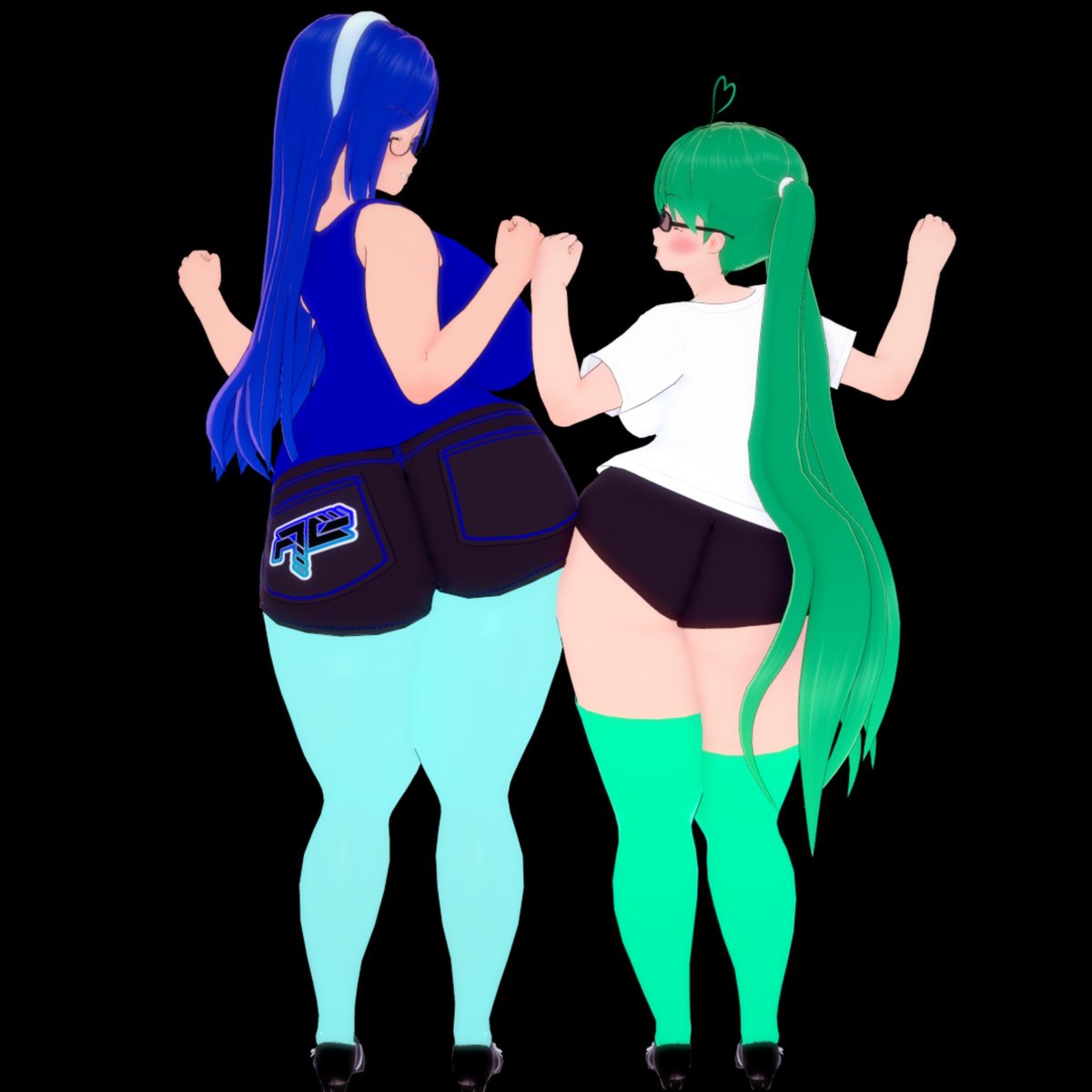 AE_Aeridea's tweet photo. I feel like one thing that's considered "moe" that's quite underrated is the butt bump. Not a lewd expression; just two very close girls being silly &amp; clashing their hips together.

Sera's the most moe of us Artificia girls, so she's definitely know a thing or two about it 🩵 https://t.co/kpo45arOPQ