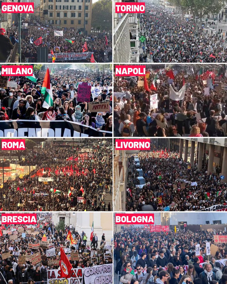 altrella_l's tweet photo. General Strike: Giorgia Meloni has a problem—a huge problem. And today, people have taken to the streets all across Italy. https://t.co/vlkjcbFrM4
