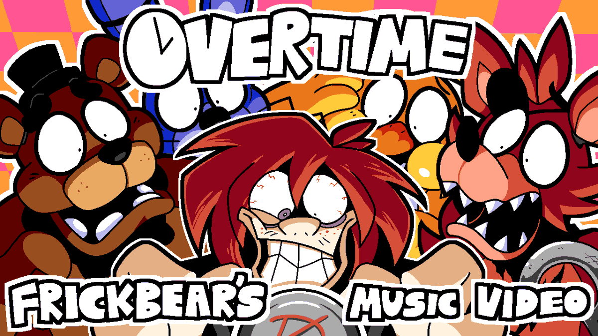 RecDTRH's tweet photo. OVERTIME PREMIERES AT 4PM EST!

The Animatronics at Freddy Frickbear's Pizza are hyped for another night of terrifying a helpless nightguard. Too bad Fritz is on the job!

A MUSIC VIDEO LOVINGLY MADE IN COLLABORATION WITH THE FRICKBEAR'S TEAM!

YOUTUBE LINK &amp; CREDITS IN REPLIES! https://t.co/lqneBgJFBZ