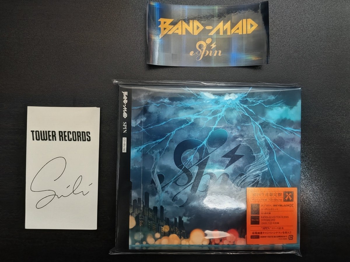 5heed4's tweet photo. 少し遅くなっちゃったけど『SPIN』ゲット！✨
今日からめちゃくちゃ聴き込むぞー！
武道館お給仕に向け��、付属のBlu-ray映像でしっかり予習します🔥
#BANDMAID #SPIN https://t.co/l2WyB5XbLw