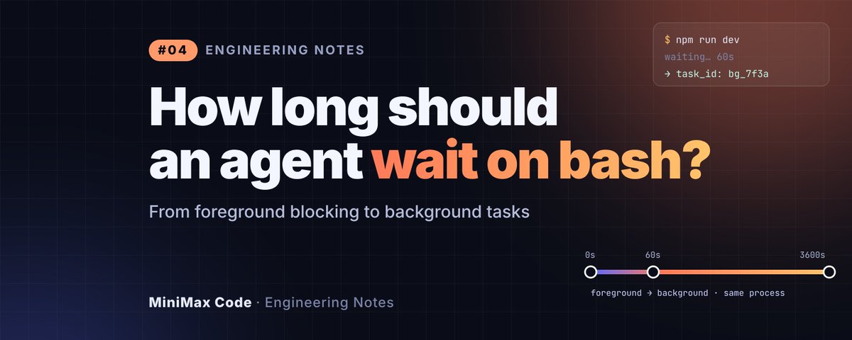 How long should an agent wait on a bash command? Adding a timeout is the obvious fix, and it breaks fast. Engineering…