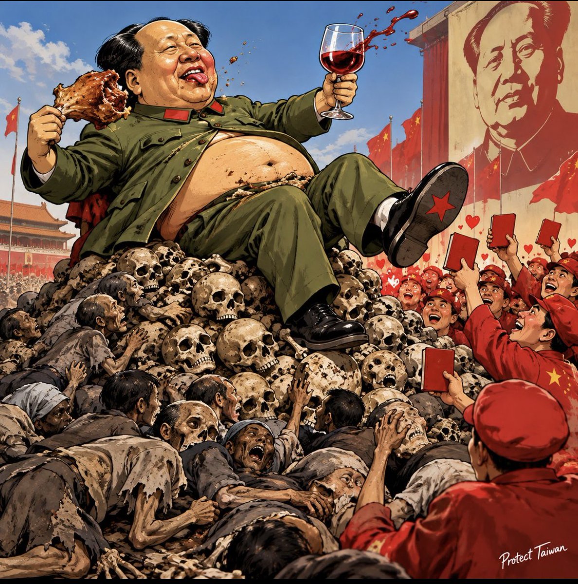 ElPotatoracisto's tweet photo. @RackhamLeRoug14 Petit rappel tapin communiste. La Grande famine chinoise s'est déroulée entre 1958 et 1961 (et parfois étendue jusqu'en 1962), constituant la pire famine de l'histoire humaine. Elle a été provoquée par les politiques social et économiques de Mao Zedong https://t.co/r2QuOtsJUx