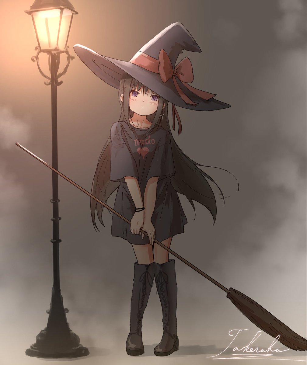 takeraka_create's tweet photo. ハロウィンなので、魔女っ子ほむほむ。 https://t.co/A2LA06TWJv