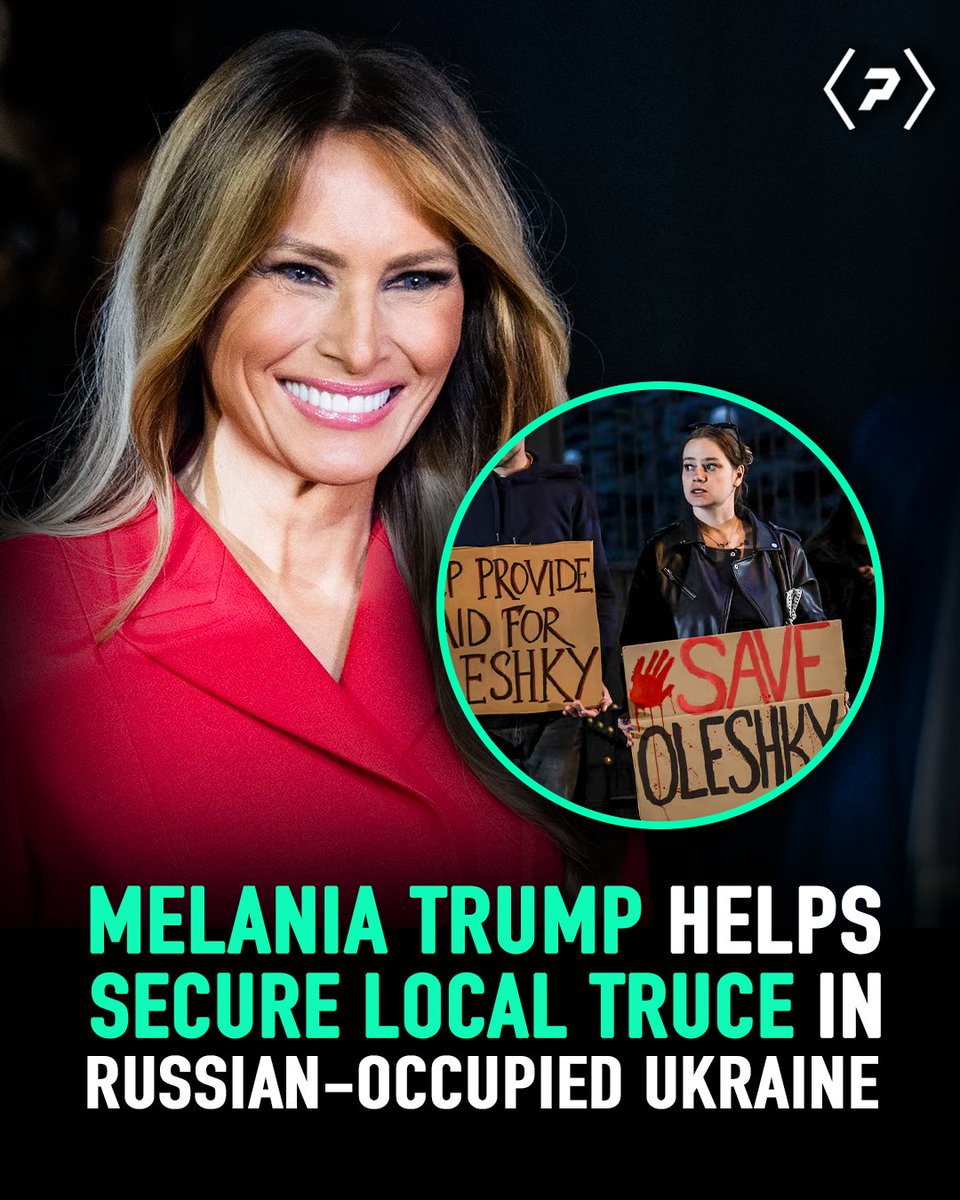 PredictableShow's tweet photo. A localized ceasefire allowed a humanitarian mission to enter Russian-occupied Oleshky, Ukraine, on Friday. A convoy of buses, ambulances and aid vehicles was set to bring food and medicine and help residents who want to leave; about 2,000 people remain in the city. The White House says Melania Trump helped broker the truce, while Pope Leo XIV had also urged Russia and Ukraine to allow aid and evacuations. Fighting continued elsewhere, so the pause is limited to the area around Oleshky.