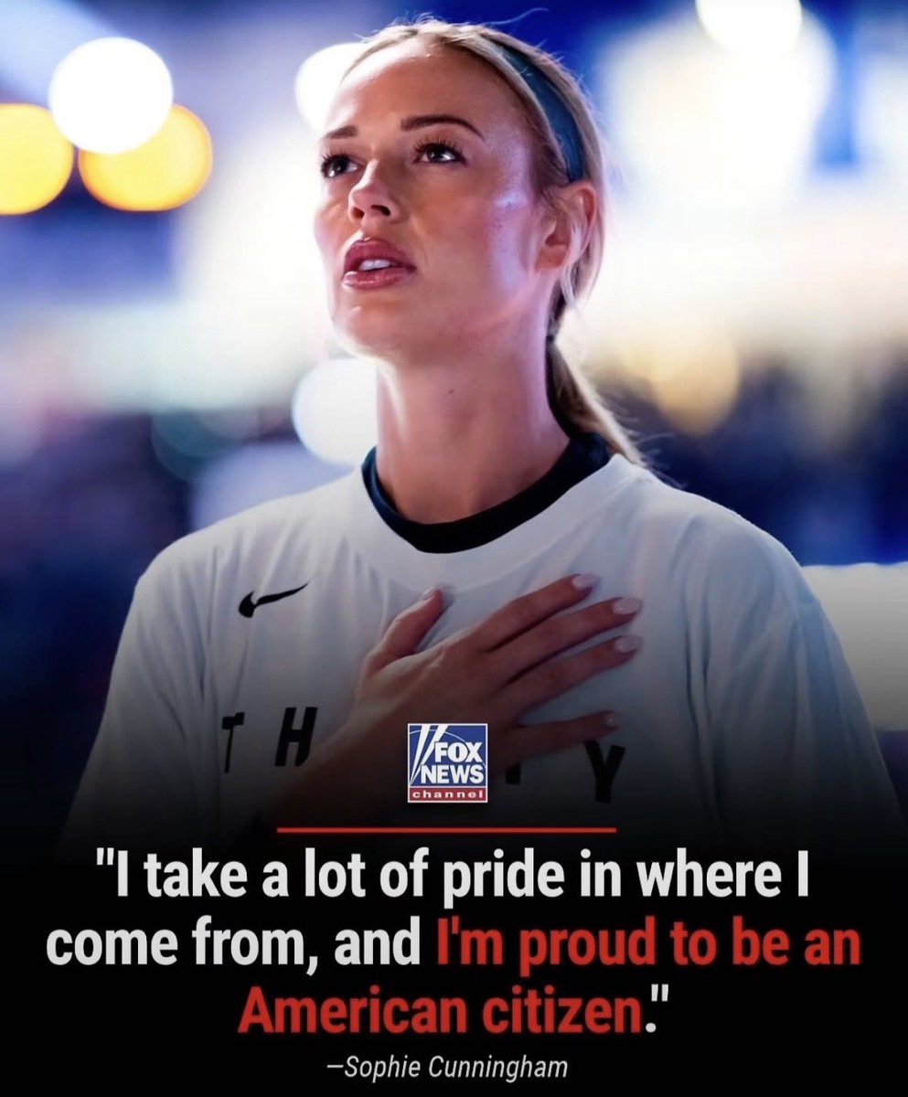 ProudElephant's tweet photo. A true American Patriot! 

Gotta love Sophie Cunningham!!! 👏🏼🇺🇸 https://t.co/k8m9HGm7AC