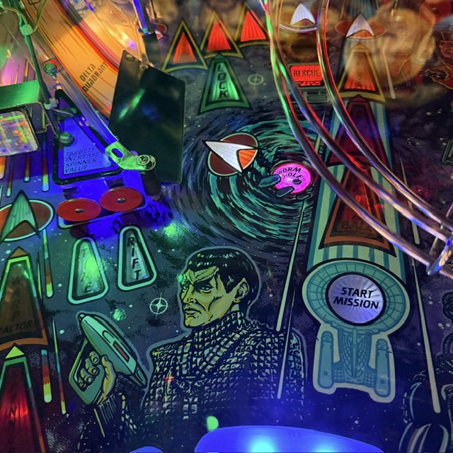 barcade's tweet photo. Star Trek: The Next Generation pinball was just added to our Fishtown lineup! #Barcade #pinball #PatrickSrewart #StarTrek https://t.co/neG3WRJFfN