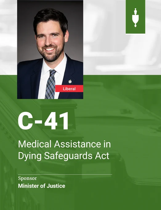 Portrait of the Minister of Justice C-41 Medical Assistance in Dying Safeguards Act Sponsor Minister of Justice