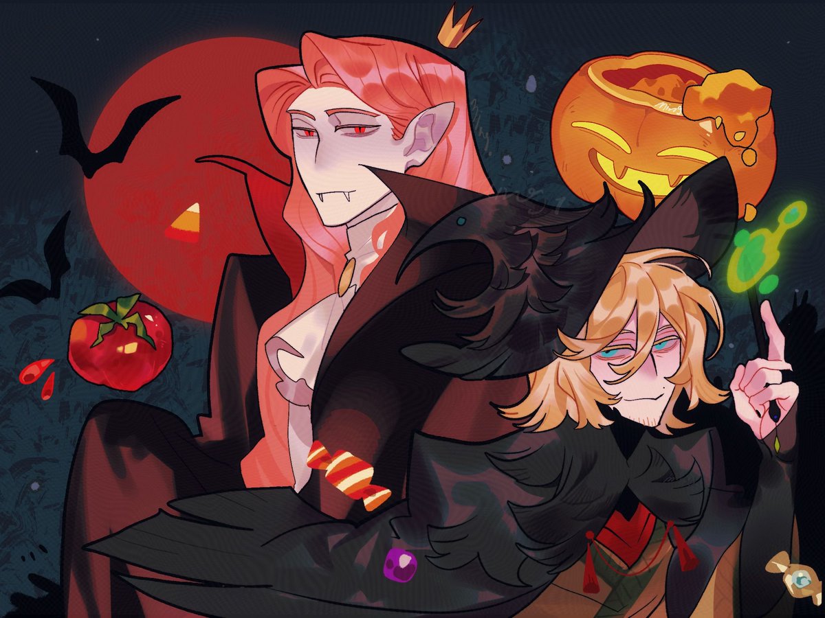 RZming1's tweet photo. I designed Halloween costumes for them.

 31. Happy Halloween
#technotober #technobladefanart
#emeraldduo #philza #technofanart https://t.co/u5m6NDoE5c