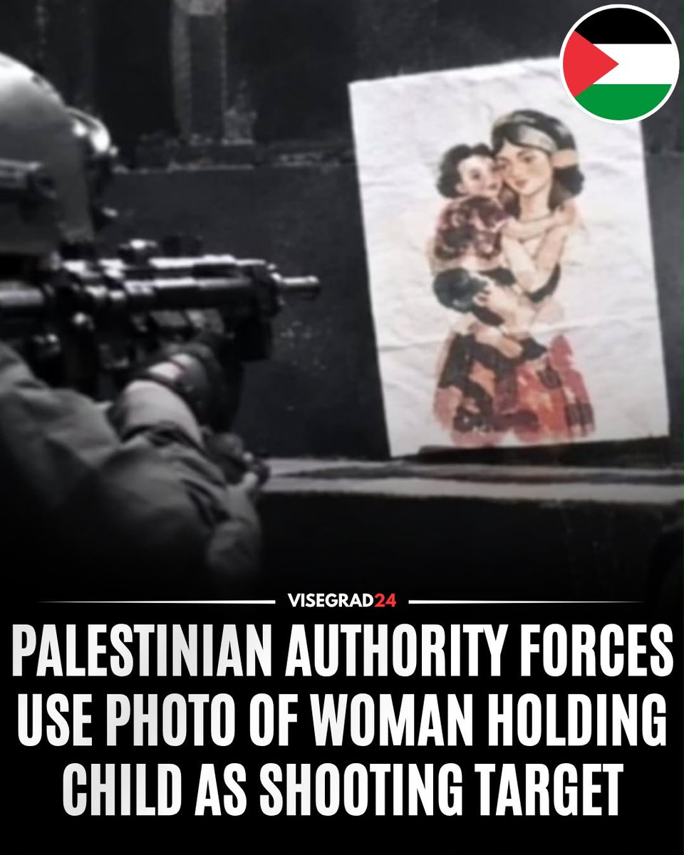 visegrad24's tweet photo. A disturbing video broadcast by Palestinian television channel Awda TV shows Palestinian Authority security personnel undergoing weapons training, with one segment appearing to feature a photograph of a woman holding a young child being used as a target.

The Palestinian Authority's security services have received international assistance, including American funding, training and equipment, as part of longstanding security cooperation.