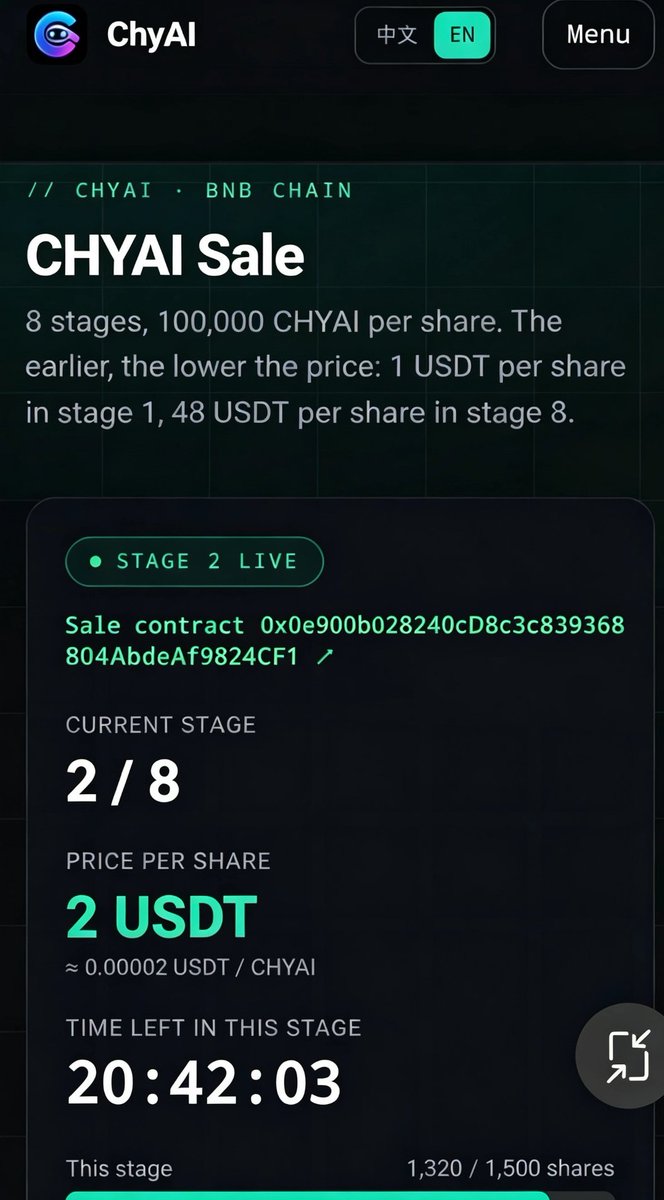bitcoinbtc000's tweet photo. #CHYAI 进度好快啊
马上满了 要开了
0x0e900b0282a40cd8c3c83936804abdeaf9824cf1 https://t.co/HBd9FEi0wM