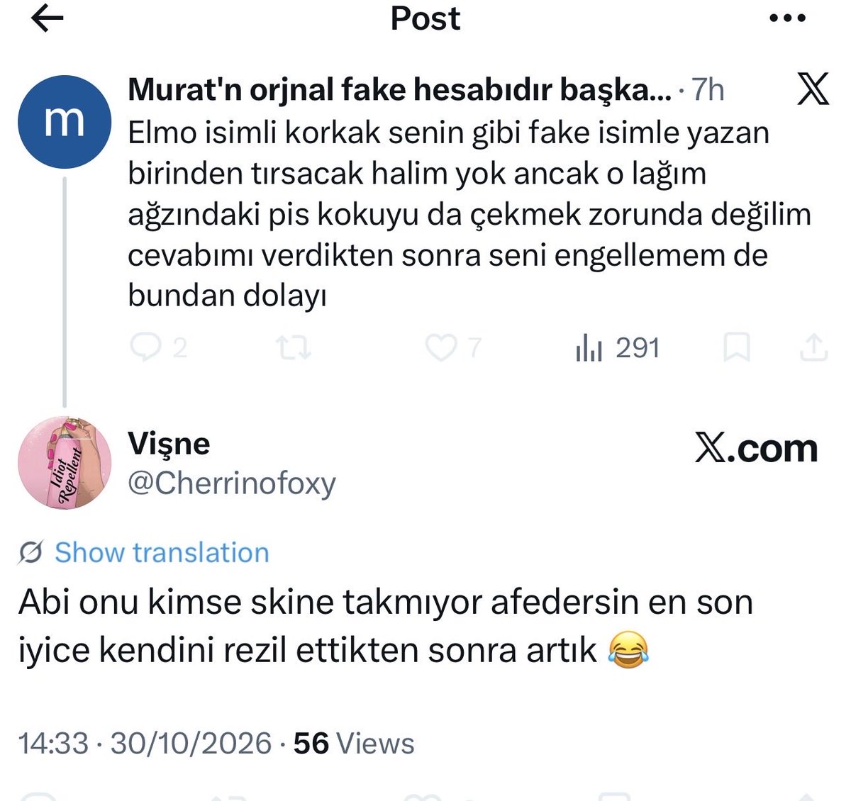 Elmoview's tweet photo. Bak bak embesillere bak takmadkları için 150 tane fake hesap açıp günlerdir ölük ölük küfür kusuyolar. 45 yaşnda şizo bir bağmli teyzeyle kendini mit ajanı sanan kuryeden sadece siz tırsarsınız 😏 siz önce buket sizi bok gibi ortada braknca napcaksnız onu düşünn kuklalar 😏 https://t.co/dNY8DvIXtV