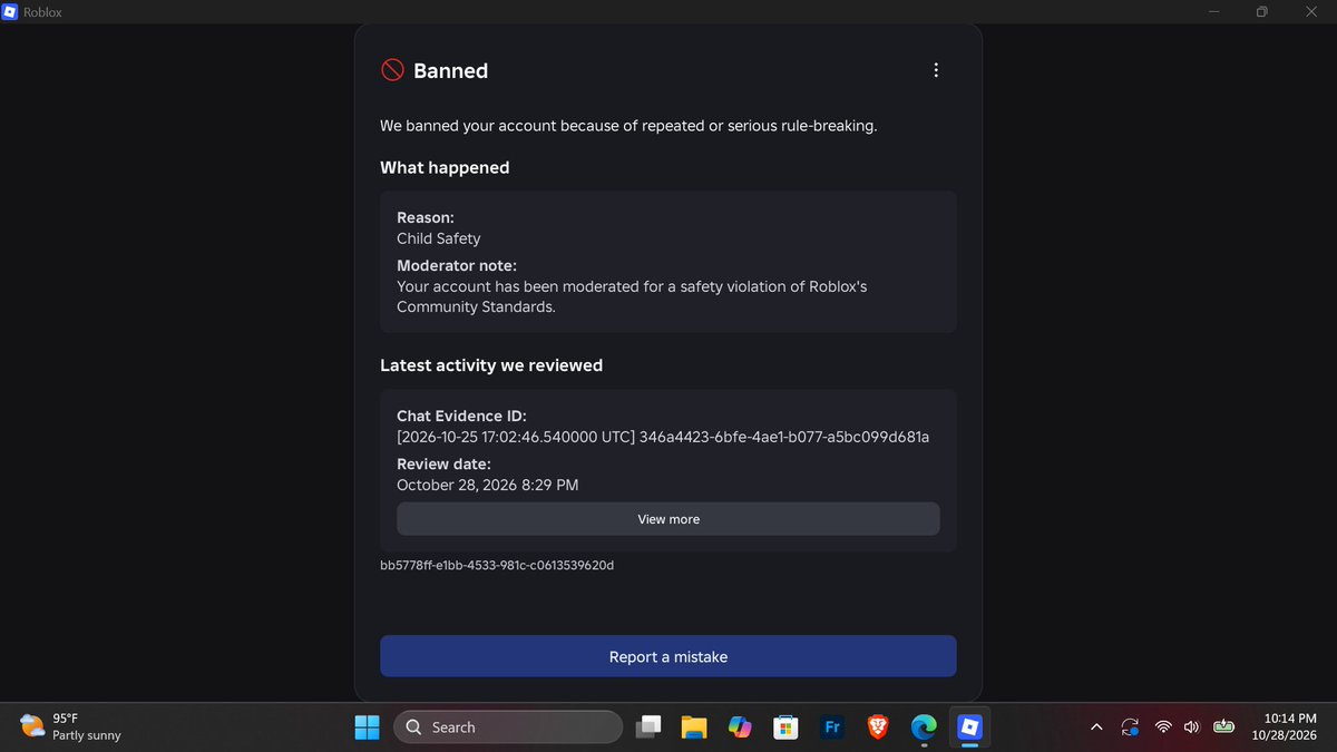 TeddyIsPro16874's tweet photo. @Roblox @Ra_Zoey @Roblox PLEASE TAKE ACTIONS ON THIS TOOO I WANNA PLAY THIS GAME TOOO I WANT TO COMPLETE THIS EVENT TOOO IS THIS TOO HARD TO UNDERSTAND SIMPLE THING I GOT BANNED FOR FALSEEE YALL GIVING FREE ITEMS AFTER AGESSSSSS PLEASE LEMME PLAY BROOO @Roblox @RobloxBan OMGGGG UNBAN ME ASAP BRO https://t.co/9FFnu1qANb