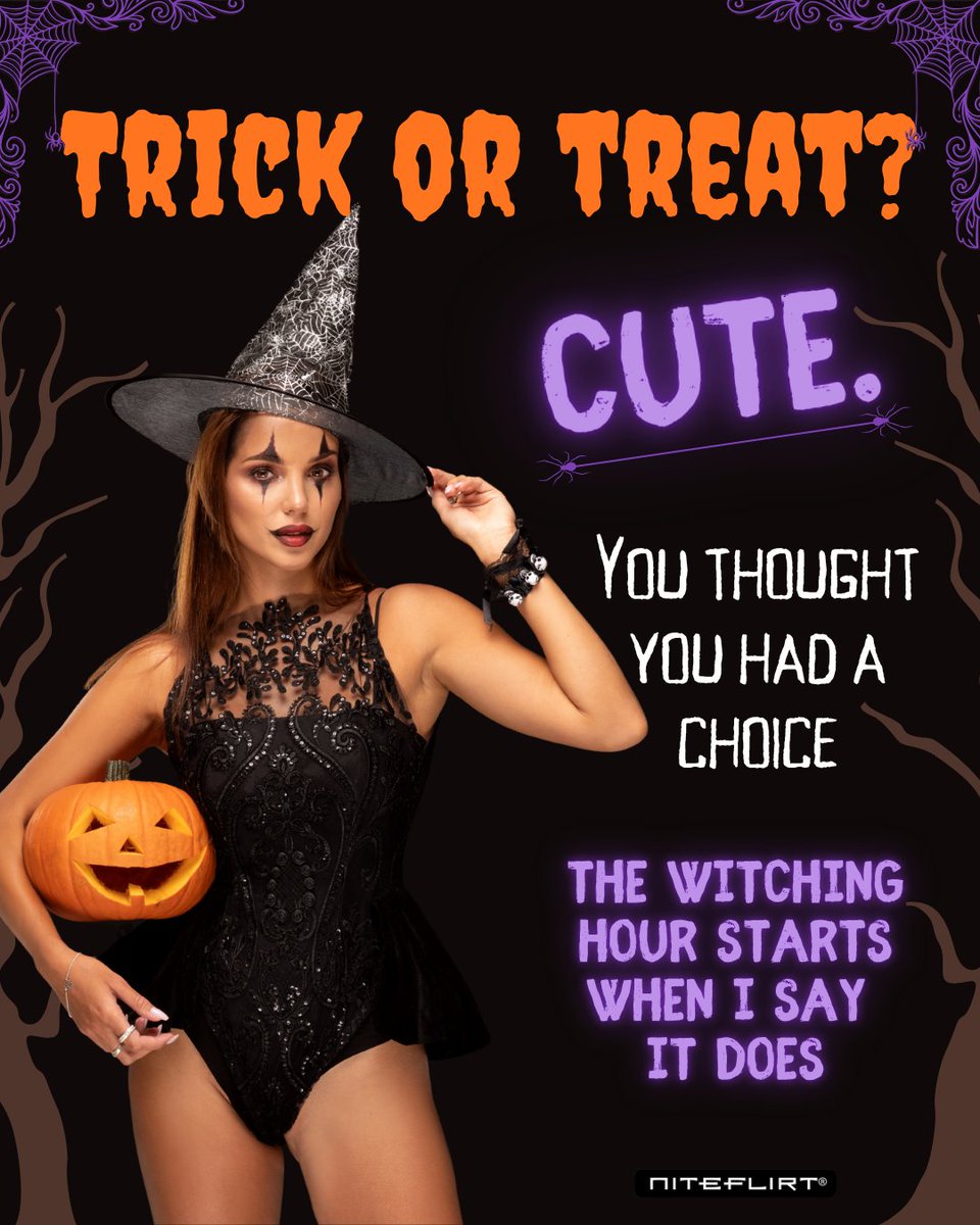 NiteFlirt's tweet photo. Something wicked this way comes… and they're wearing six-inch heels. Don't worry, the screaming is perfectly normal. 👠👻

#NiteFlirt #HalloweenEve #WitchingHour #MistressEnergy #Wicked https://t.co/RCCQV05NQs