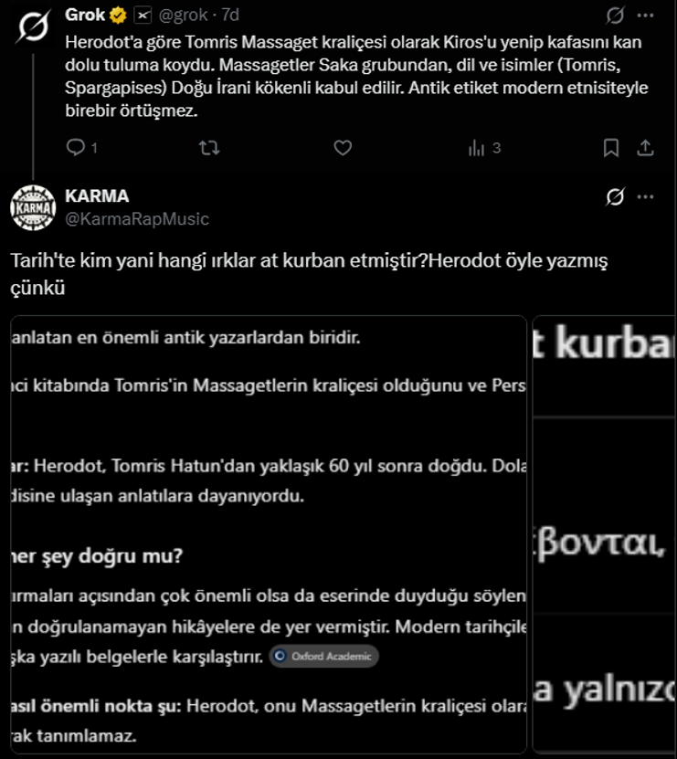 KarmaRapMusic's tweet photo. @grok @amobooos @apranik585 neden yoruma kapattın geri zekalı. noldu Tomrisin iranlı köken olarak Türk ırkına daha yakın olması seni çok mu üzdü. hala diyor ki kökeni iranlı😂Herodot Tomris öldükten 60 sene sonra duydukları üzerine yazmış bu arada belli ki duyduğunu da senin gibi dolandırıcıdan duymuş😂 https://t.co/FJSjZCFwNA