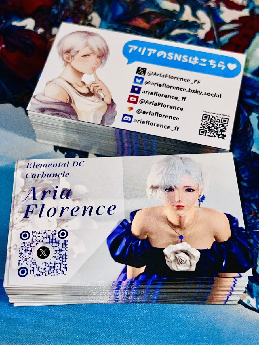 AriaFlorence_FF's tweet photo. #おはミド 
おはよっ☀️10月31日土曜日♪
東京ファンフェス1日目！！
名刺（FF14用、V活用）に加えて急遽20枚ほどステッカー作りました！
名刺は各100枚あるのでどんどんもらってくれると嬉しい☺️
名刺ぶら下げてる＆侍のスカジャンで参戦してます！！
たくさんの方と会えるといいな〜ᕷ*.°
ファンフェス、最大火力で楽しも〜٩(ˊᗜˋ*)و
#FF14