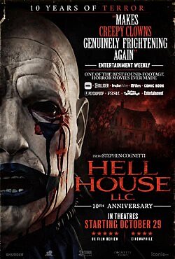 CAPESNMONSTER's tweet photo. 10 YEARS OF HELL HOUSE LLC! 👻🏚️

Getting to experience this horror gem back on the big screen for its 10th anniversary is something special. One of the most unsettling found-footage horror films of the modern era. The Abaddon Hotel still gives me chills!

Who else is revisiting https://t.co/mTHJ2D32U6