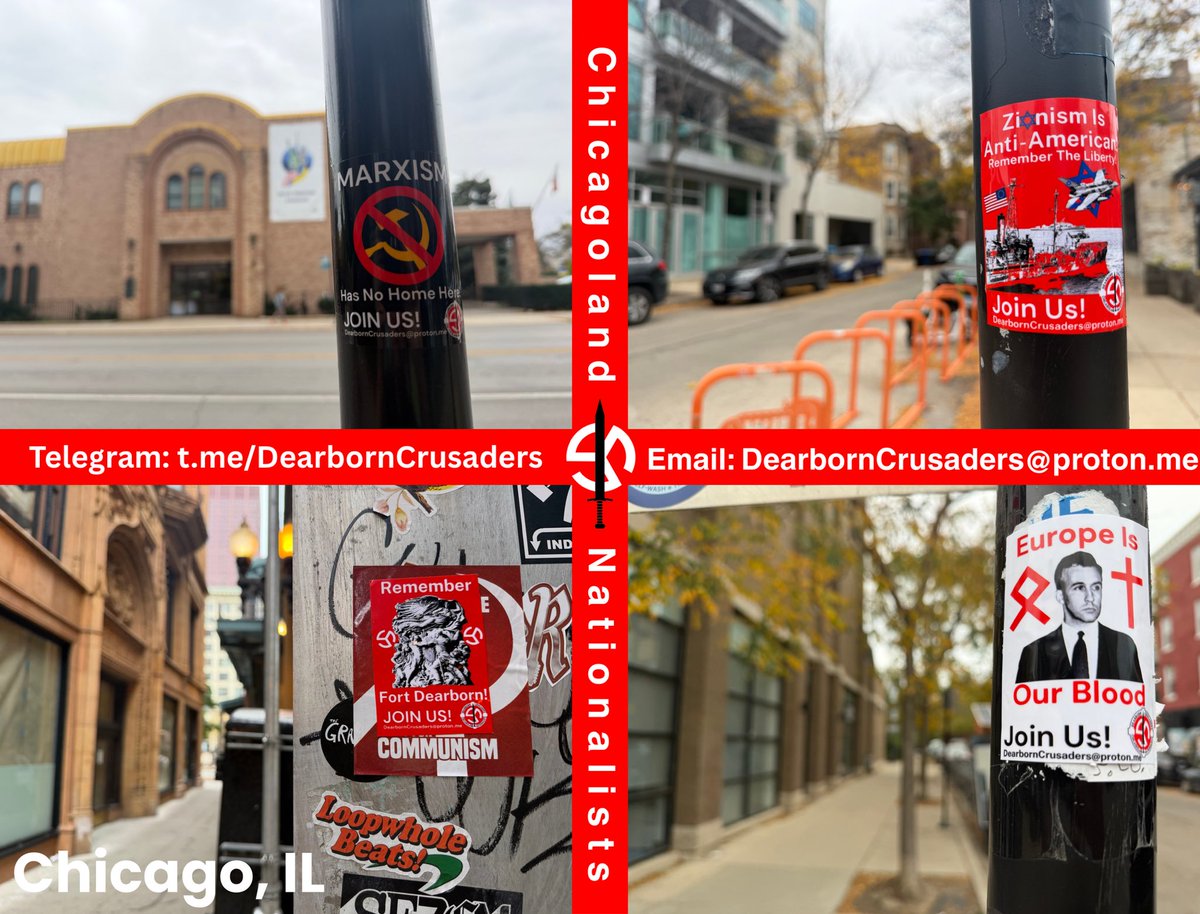 DearbornCruNats's tweet photo. Dearborn Crusaders distributed nationalist material in downtown Chicago, Illinois! ⚡️🗡️

Get Active! Join Us!
DearbornCrusaders@proton.me https://t.co/Lf57Kd11Ln