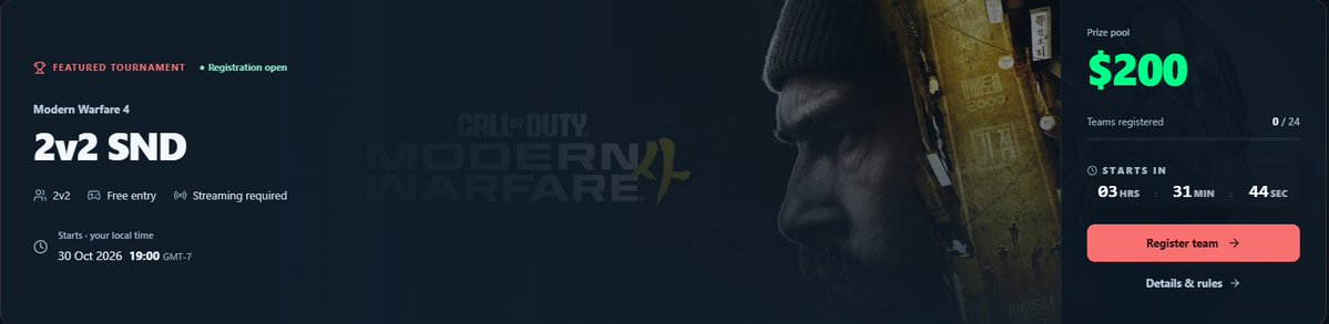 _Topfragg's tweet photo. WE ARE BACK TONIGHT WITH ANOTHER FREE ENTRY ‼️ 

2v2 $200 SND 🏆 

REGISTRATION ENDS @ 6:55 pm PST ✅ 

TOURNAMENT STARTS @ 7pm PST ✅ 

SIGN UP NOW @ https://t.co/BC3acJSEfx ❗️ 

SEE YOU ALL THERE 🫶🏻 https://t.co/IUSXZCTyNa