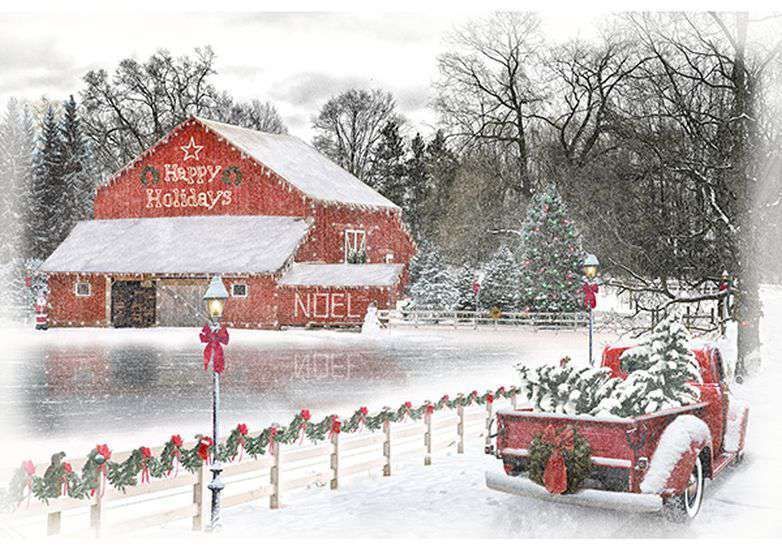 howarths63's tweet photo. The Stay Till #Christmas panel is perfect for #quilting and home #décor, showcasing a charming red #vintage truck carrying a Christmas tree on a snowy day. The winter scene is truly delightful and full of festive wishes.  https://t.co/60TLxm7nAn https://t.co/M3YLgLSRAP