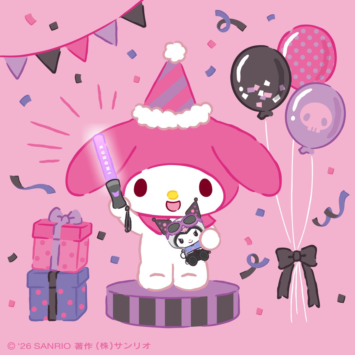 Melody_Mariland's tweet photo. クロミちゃん　おたんじょうび　おめでとう♡　すてきな　おうたを　とどけてくれる　クロミちゃんに、　きょうは　メロディが　いっきょく　うたっちゃうの♡
クロ～ミちゃ～ん　おめ～でと～♪　だいすき～　な～の～♪ https://t.co/ydu0RpJD1y