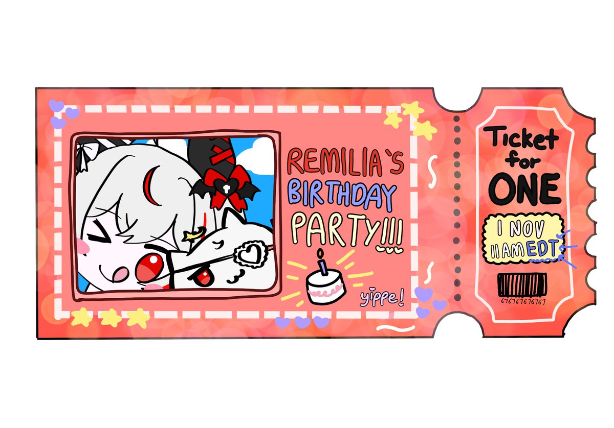 Remilia_Nephys's tweet photo. you are invited to da overlord's birthday party on the 1st of November! 11AM EDT / 8AM PDT / 5PM CEST 

See you there!!! Also a suprise at da end! wink wonk! 
Waiting room in da comment!!! https://t.co/4WrsSfhah8