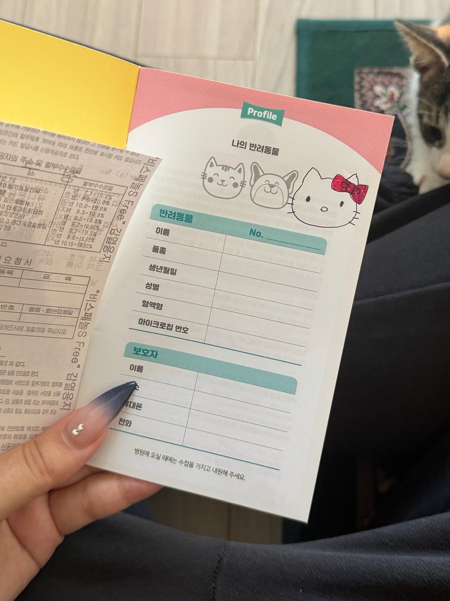 ahristocrate's tweet photo. Miss kitty s’est fait vacciner et les vétérinaires ont dessiné un hello kitty sur son carnet de santé skkskskzkzkzks https://t.co/6JN9PFAbms