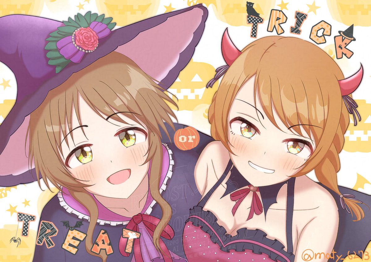 maty_6273's tweet photo. ハッピーハロウィン🎃🎃🎃
#高森藍子 #北条加蓮 #蓮藍 https://t.co/PCjoN2X5QZ