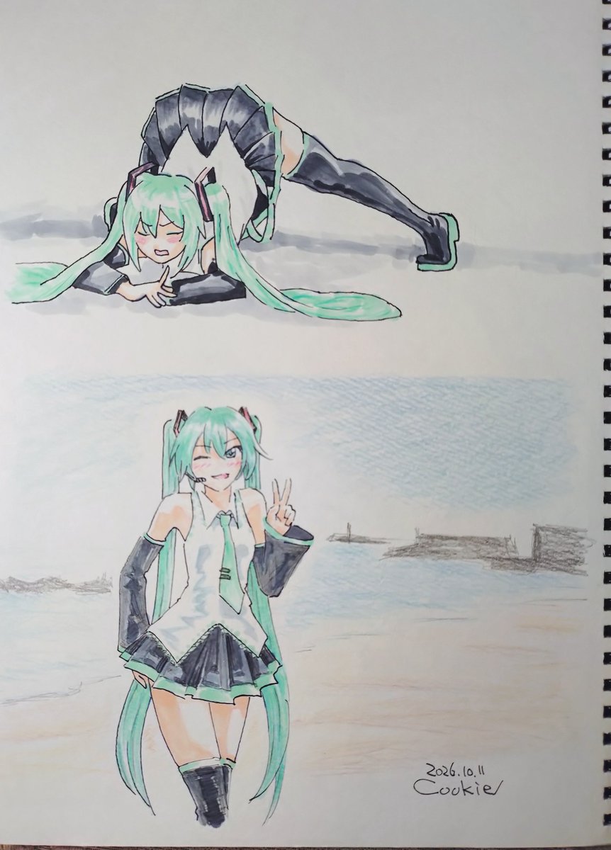 CKemonov31105's tweet photo. アナログ絵をのんびり描いています✏️🎨🖼️
ミクさんが好きでたくさん描いています🩵
フォロワーさんのスペに参加しながら描いていることが多いです🎤
模写多めですがオリジナル構図も描きます楽しいです😊
#私はこういう絵師です見た絵師全員参加 https://t.co/xqlbJHbIHx