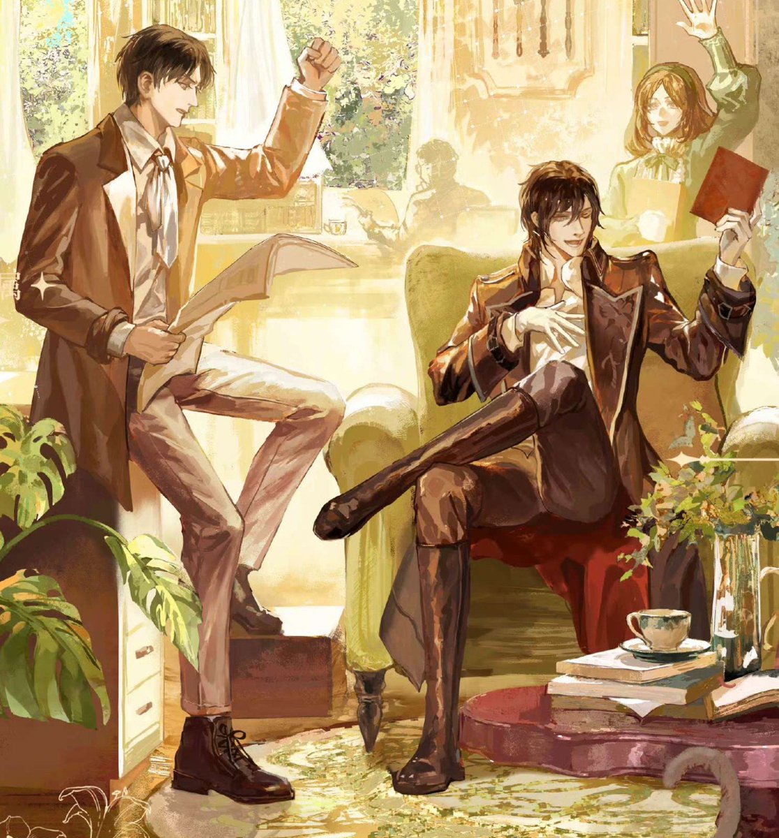 moorimdumpling's tweet photo. They're friends who are queerbaiting, 2 months colleague, only person he could befriend in this world, Light upon the beacon of destiny,no I love you, no sex. They are friends https://t.co/ELN6WhaUaN