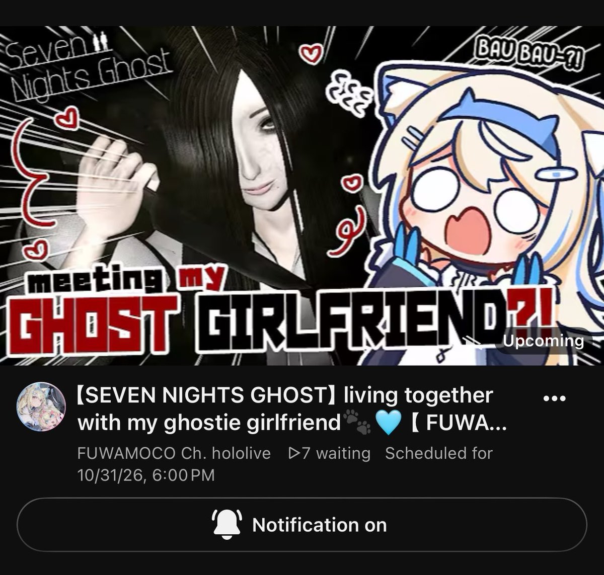 wgeneral_eric's tweet photo. A scary game on Halloween to close out spooky month! 🎃 Trust Fuwawa to turn this into a galge experience. Not even a ghost is beyond Fuwawa’s rizz! BAU BAUー!!🐾🩵
#FUWAMOCO https://t.co/TfZ1bvOseJ