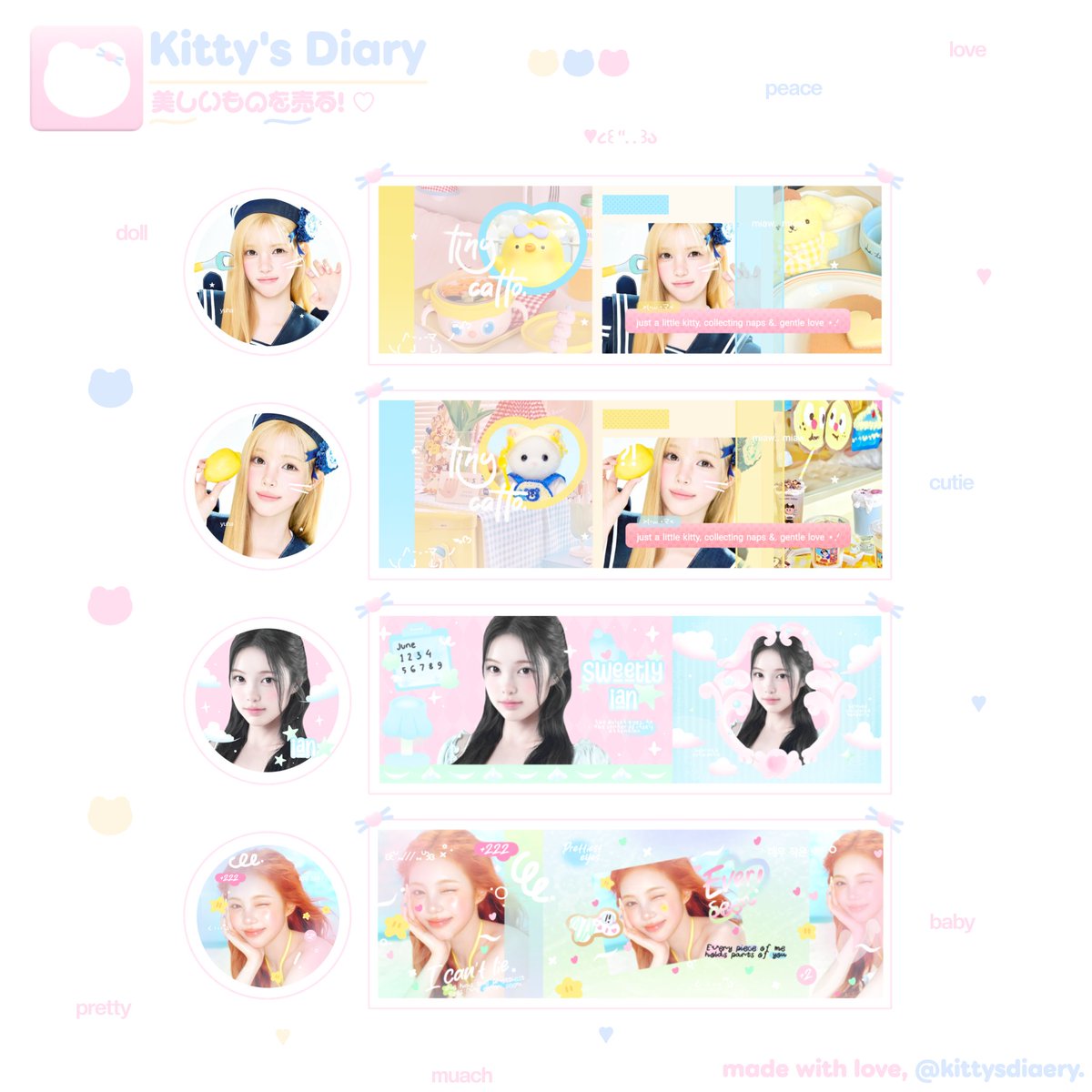 kittysdiaery's tweet photo. layout ready stock girl group clearance sale serba 5.000-an! buy 2 get 1 free yaa. 

#bealanja ian, yuha, carmen, juun, ye-on, a-na, jiwoo, stella, sui, haum, minji, hanni, dan wonyoung. https://t.co/efIEXGhg4L