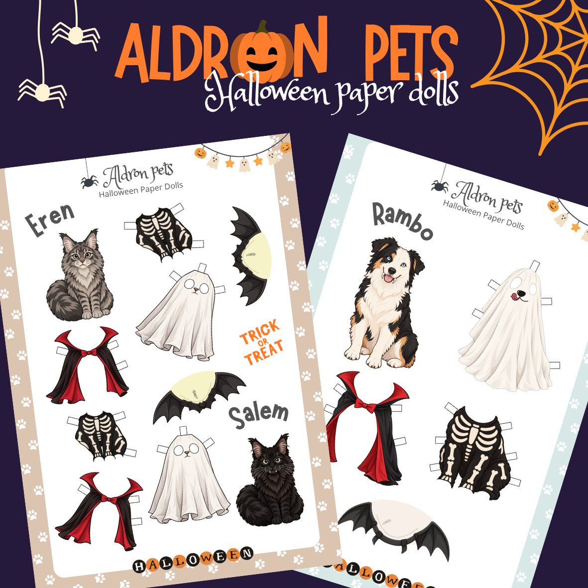 MirellyFaby's tweet photo. Muñequitos de papel de Salem, Eren y Rambo, acompañados de varios disfraces para celebrar Halloween 👻🎃 
Espero se diviertan vistiéndolos 🤎🩵
¡Pueden descargar las plantillas aquí! ✂️
🔗 Descarga: https://t.co/VWamDezEIy 

#Aldron #Aldronween #paperdoll https://t.co/bqf5LwVuH5