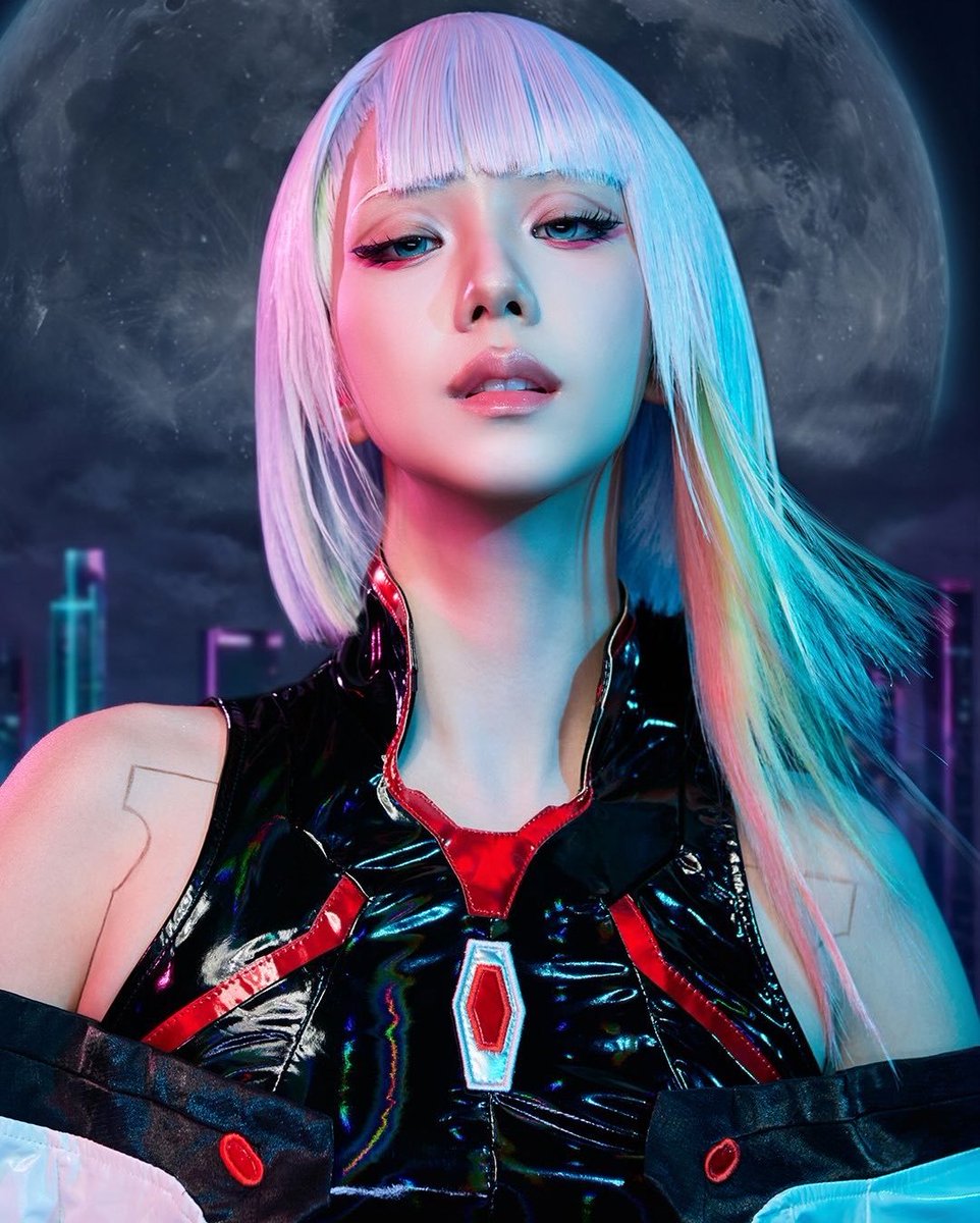 AnimeTokki's tweet photo. BLACKPINK's JISOO dresses up as Lucy from 'Cyberpunk: Edgerunners' for Halloween. https://t.co/WWxpsZFPpr