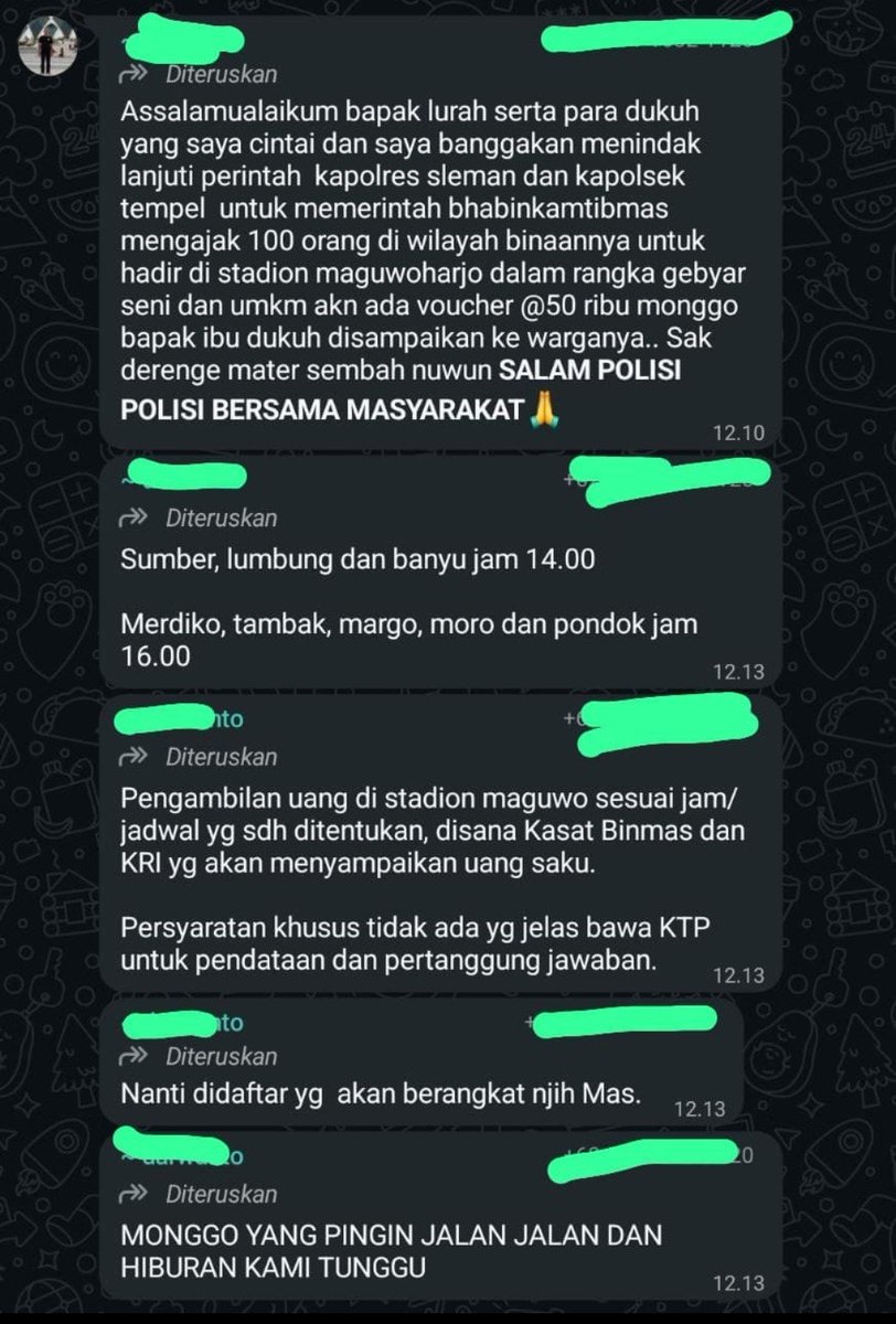 recehsjaa's tweet photo. INFO A1 dari teman yang coment!!! 

THE POWER OF RAFFI AHMAD. 

"Menindaklanjuti perintah KAPOLRES dan KAPOLSEK SLEMAN untuk memerintahkan bhabinkamtibmas mengajak 100 orang diwilayah binaannya untuk turut hadir meramaikan acara. PENGAMBILAN UANG sesuai jam yang ditentukan"

Apakah jobdesk dari kepolisian mengurus hal seperti ini? 

AYOO WARGA JOGJA JANGAN MAU KITA MASYARAKAT  MENJADI ALAT TERUS, JANGAN MAU DISAMAIN SEPERTI PENONTON BAYARAN DI DAHSYAT. TUNJUKIN KALAU JOGJA MASIH PUNYA AKAL, NURANI DAN EMPATI.